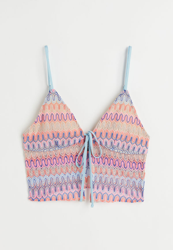 H&M Knyttopp Med Virkad Look Ljusrosa/mönstrad, Toppar i storlek XS