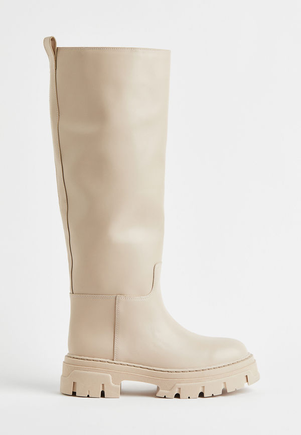 H&M Knähöga Stövlar Ljusbeige, Boots i storlek 36