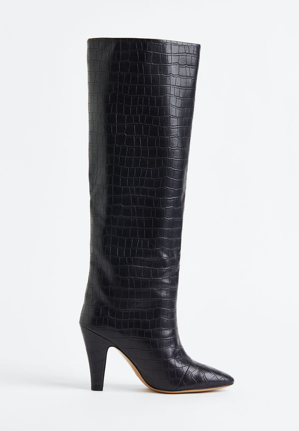 H&M Knähöga Stövlar Med Klack, Boots i storlek 37 och färg Svart