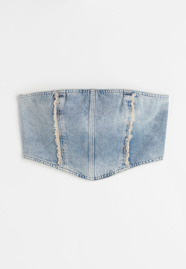 H&M Korsettopp I Denim Ljus Denimblå, Toppar i storlek 40