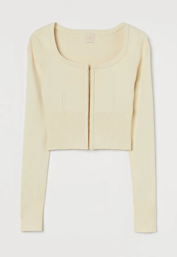 H&M Kort Kofta Ljusgul i storlek XL