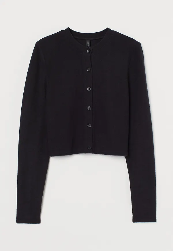 H&M Kort Kofta Svart i storlek XS