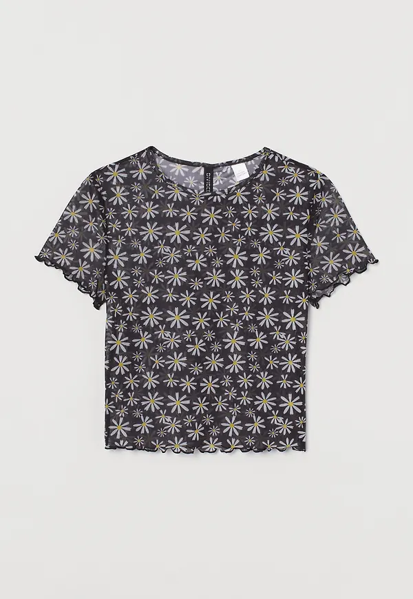 H&M Kortärmad Topp Svart/to All The Boys, Toppar i storlek S