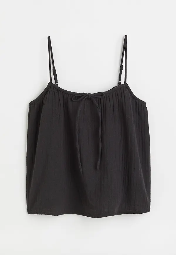H&M Linne Med Rosett Svart, Toppar i storlek XXL