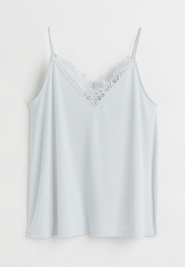 H&M Linne Med Spetskant Ljusblå, Linnen i storlek L