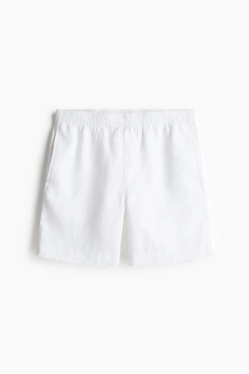 H&M Linneshorts Regular Fit Vit i storlek XXL