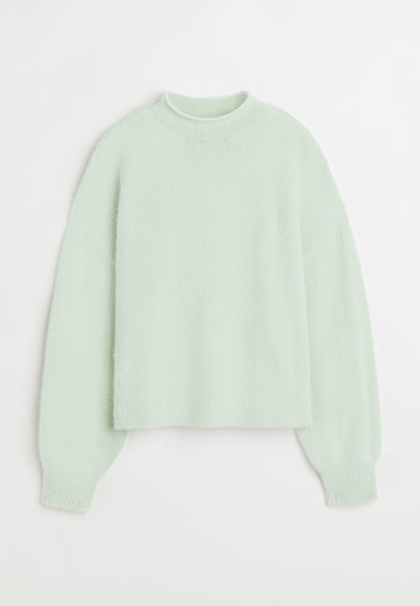 H&M Lurvig Tröja Mintgrön i storlek XL
