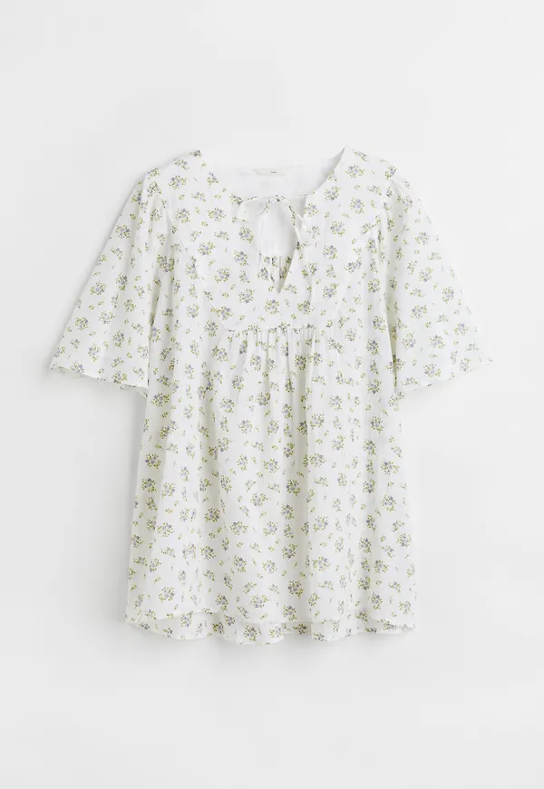H&M Mama Bomullsblus Vit/småblommig, Toppar i storlek L