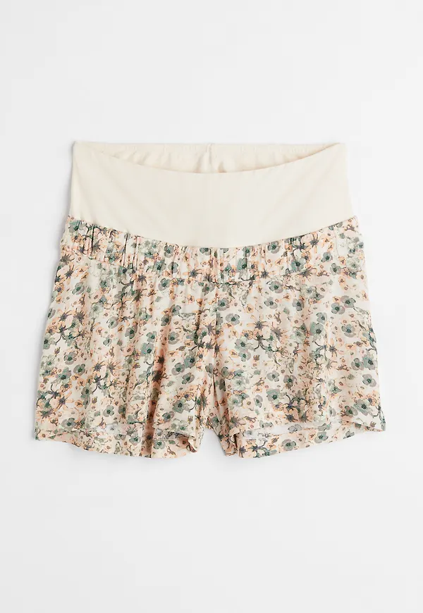 H&M Mama Pull On-shorts Ljusbeige/blommig, Nederdelar i storlek XL
