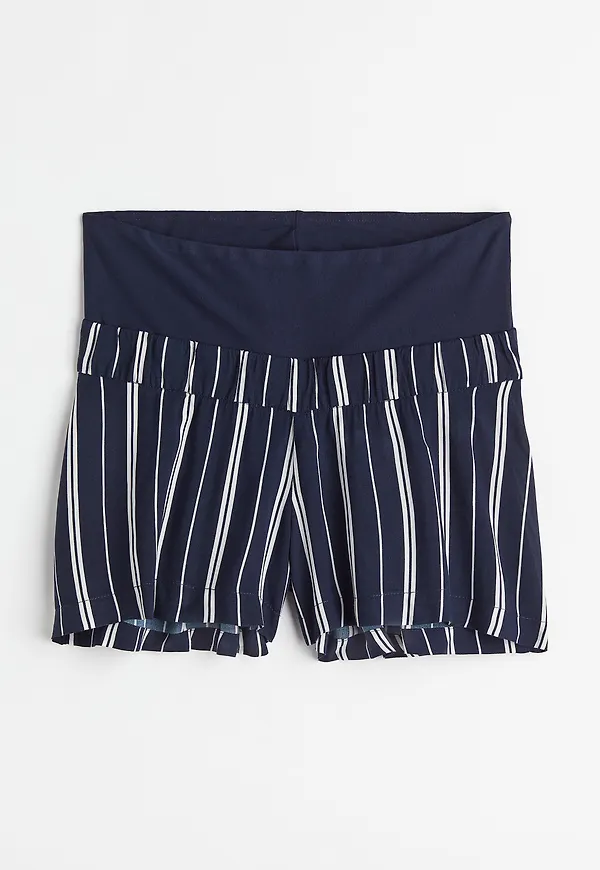 H&M Mama Pull On-shorts Mörkblå/randig, Nederdelar i storlek XL