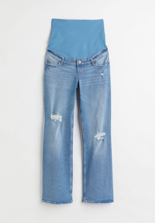 H&M Mama Wide High Jeans Ljus Denimblå, Nederdelar i storlek S