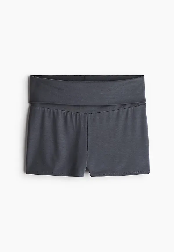 H&M Minishorts Med Vikbar Mudd Mörkgrå i storlek XS