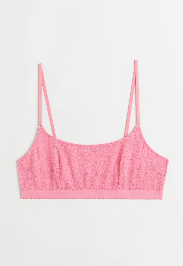 H&M Mjuk Bh I Spets Rosa, BHs i storlek XL