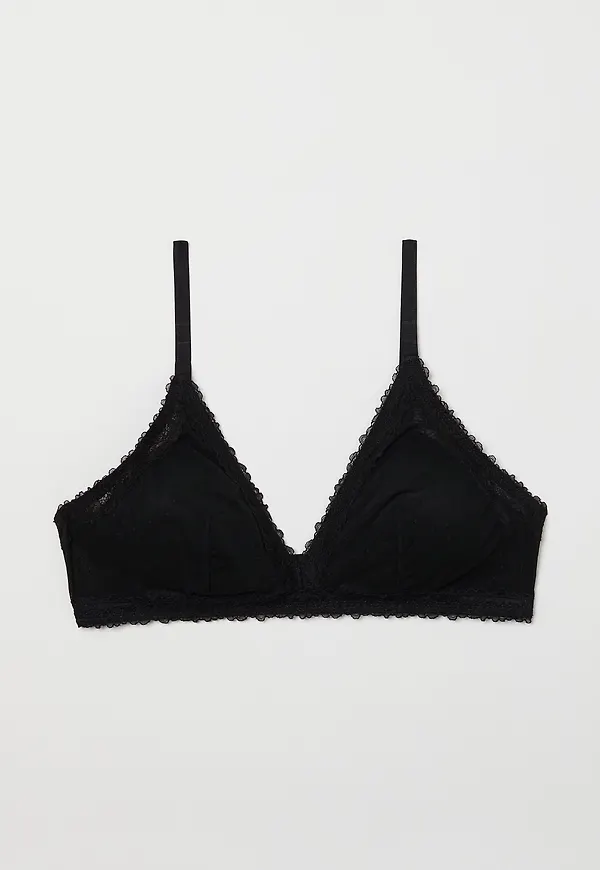 H&M Mjuk Bh I Spets Svart, BHs i storlek XL