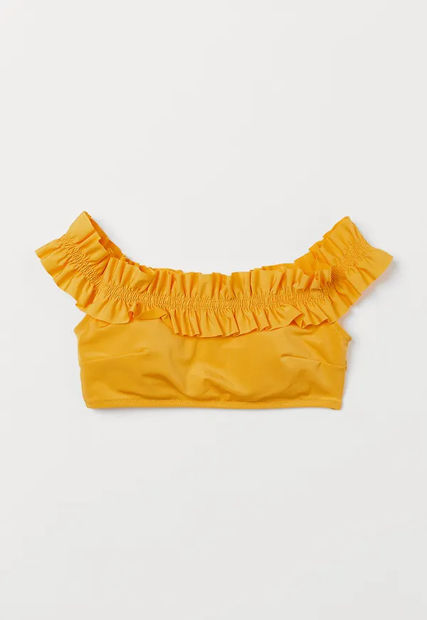 H&M Off Shoulder-bikinitopp Gul, Bikinitoppar i storlek 32