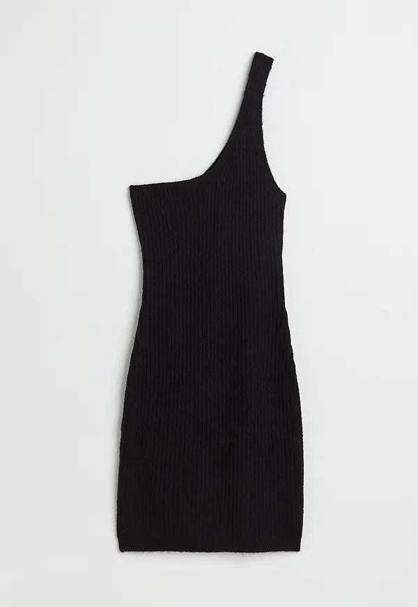 H&M One Shoulder-klänning Svart, Vardagsklänningar i storlek M