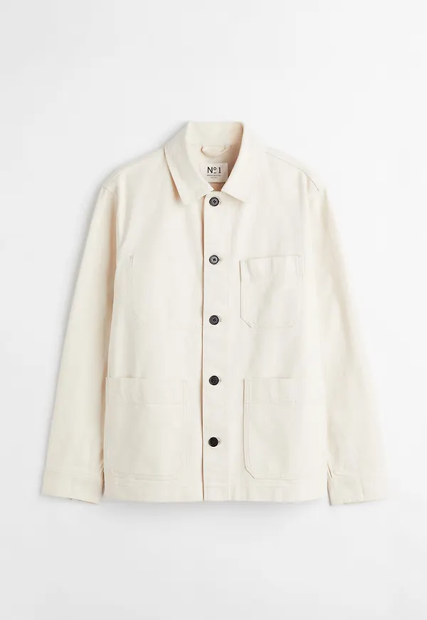 H&M Overshirt I Bomullstwill Crèmevit, Overshirts i storlek XXL