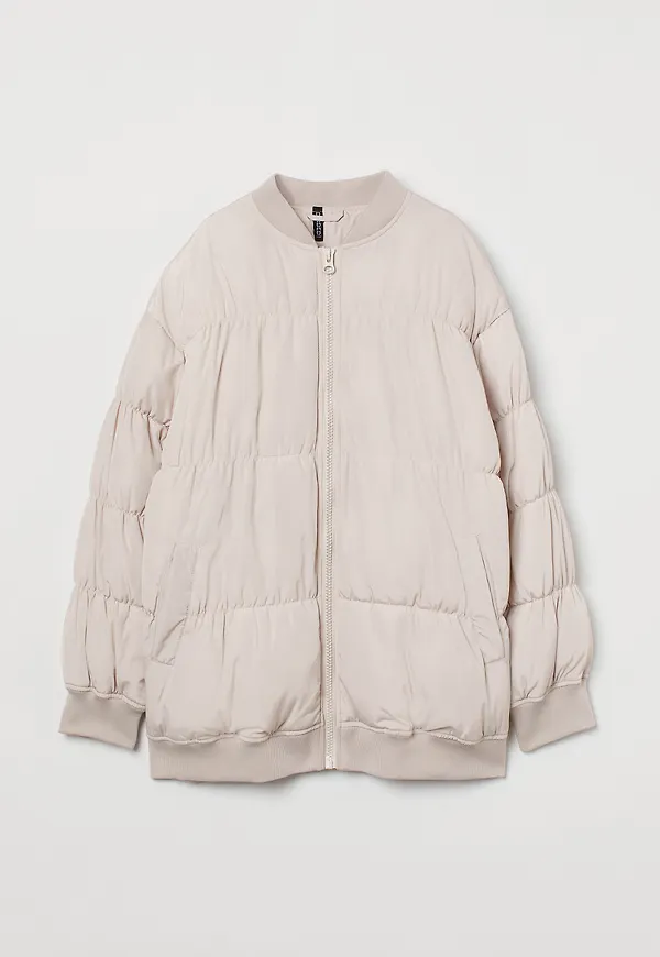 H&M Oversized Bomberjacka Ljusbeige, Jackor i storlek XS