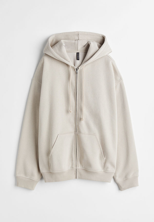 H&M Oversized Munkjacka, Hoodies i storlek XL och färg Vit