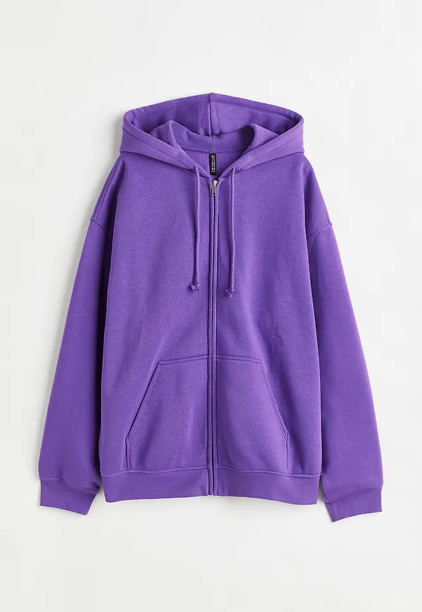 H&M Oversized Munkjacka Lila, Hoodies i storlek XS