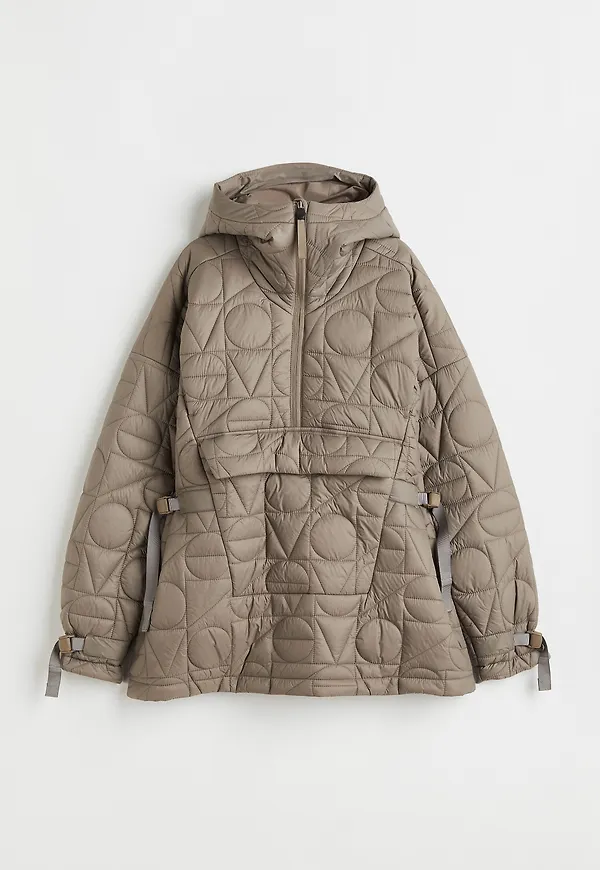 H&M Oversized Quiltad Anorak Beige, Funktionsjackor i storlek L