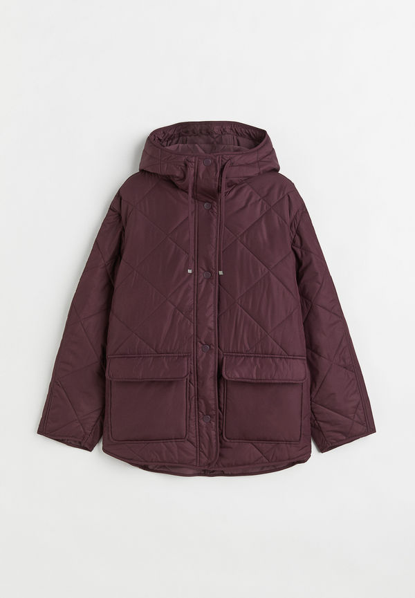 H&M Oversized Quiltad Jacka Mörkbrun, Jackor i storlek M