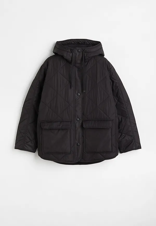 H&M Oversized Quiltad Jacka Svart, Jackor i storlek M