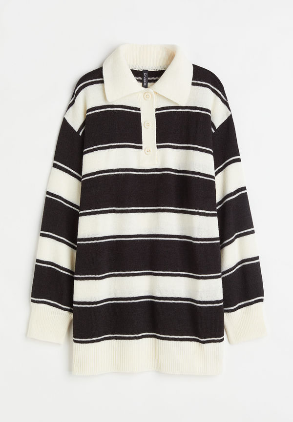 H&M Oversized Rugbytröja Vit/randig i storlek S