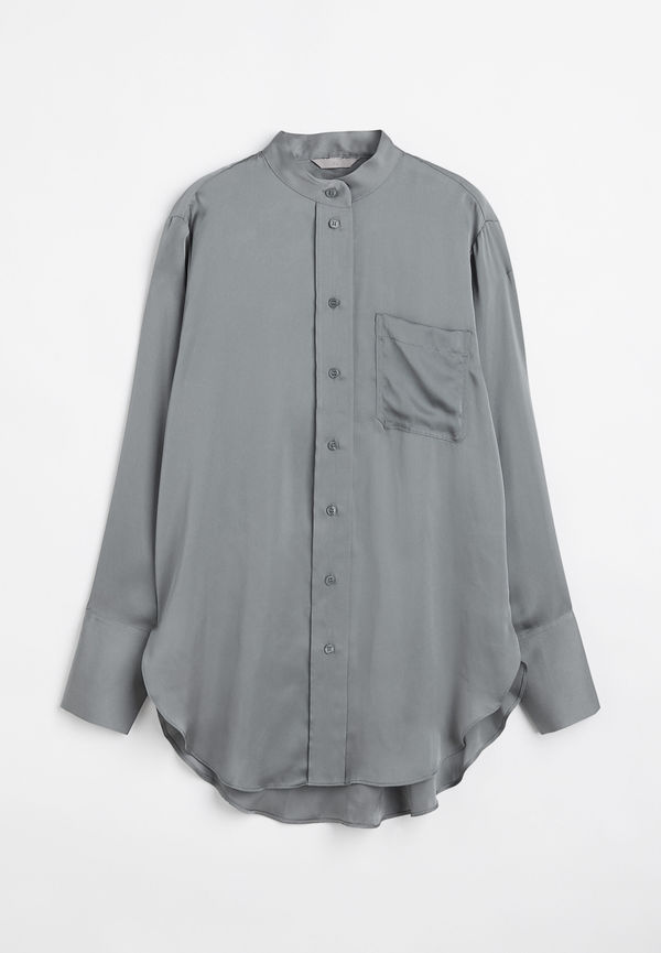 H&M Oversized Skjorta Grågrön, Blusar i storlek S