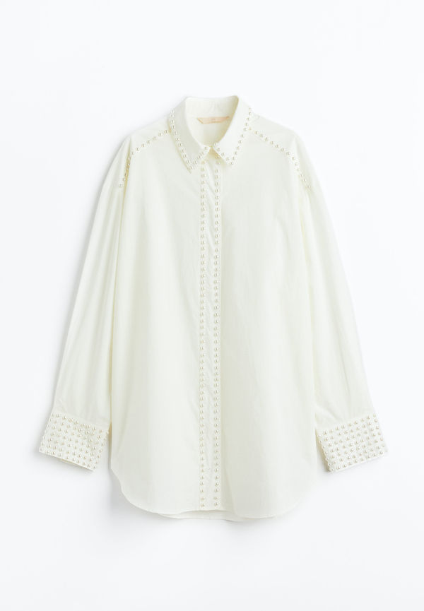 H&M Oversized Skjorta Med Pärlor, Casualskjortor i storlek M