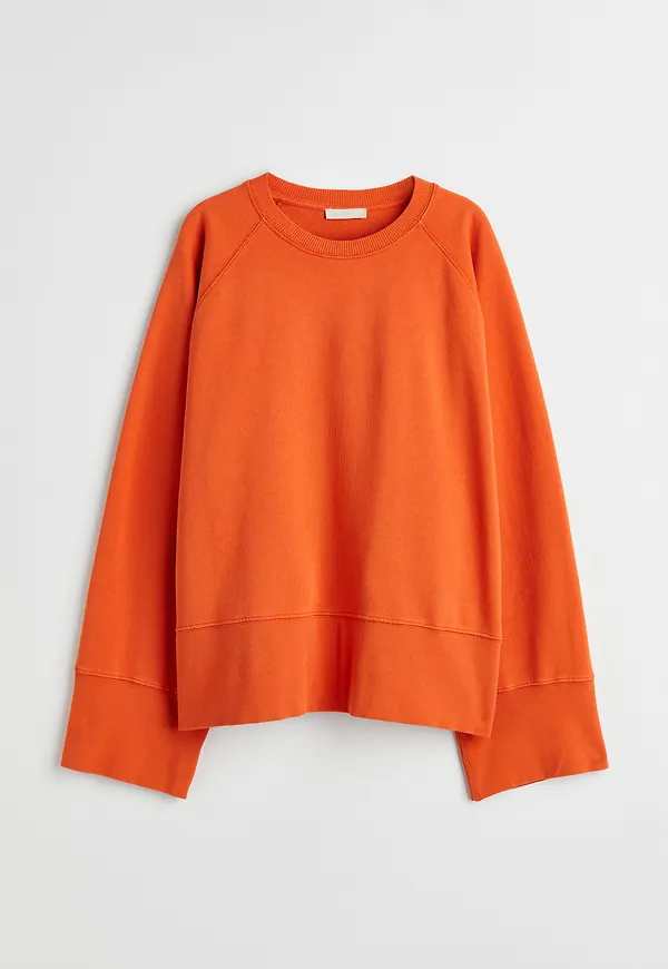 H&M Oversized Sweatshirt Orange, Tröjor i storlek S