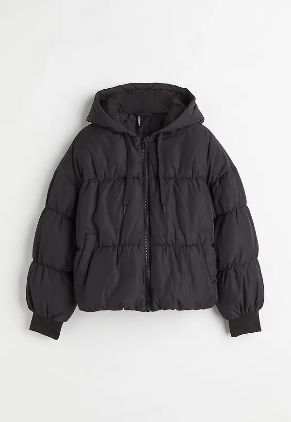 H&M Pufferjacka Med Huva Svart, Jackor i storlek XXS