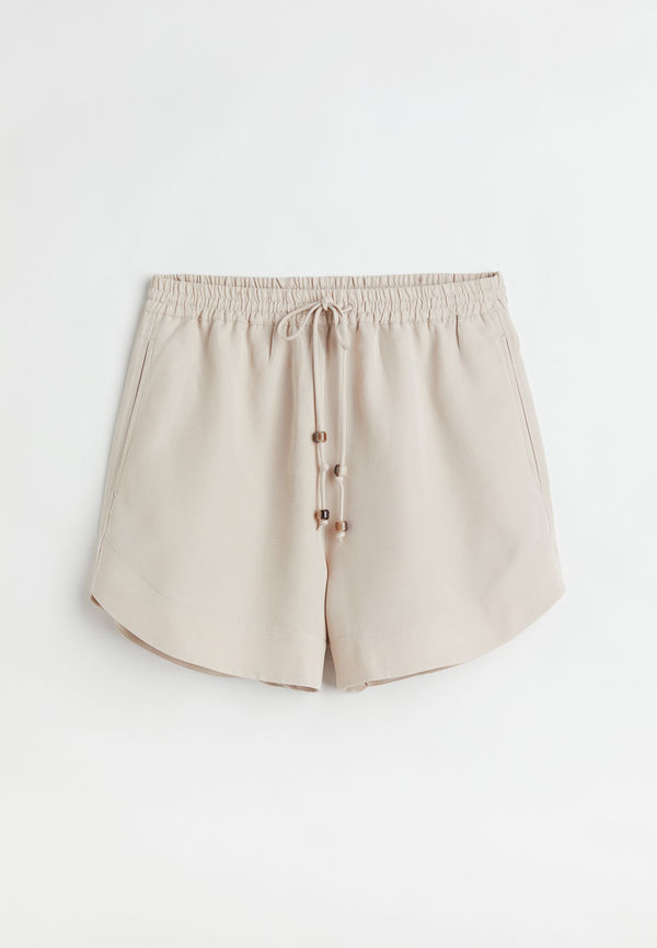 H&M Pull On-shorts I Bomull Ljusbeige i storlek XS