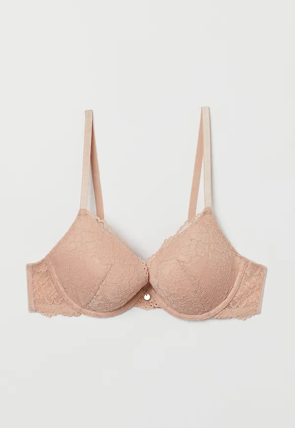 H&M Push Up-bh I Spets Puderrosa, BHs i storlek 65C