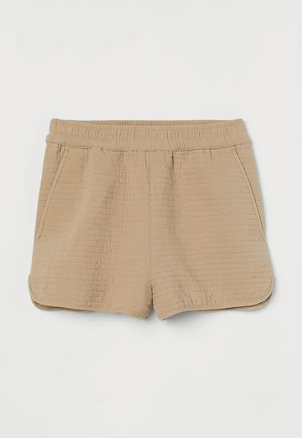 H&M Quiltade Shorts Beige i storlek 34