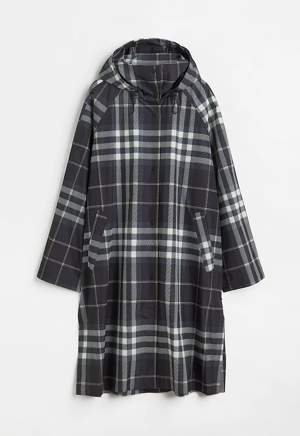 H&M Regnkappa Med Huva Svart/rutig, Jackor i storlek XL/XXL
