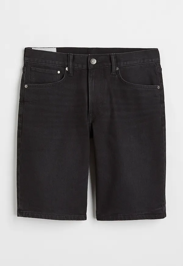 H&M Regular Jeansshorts Svart i storlek W 34