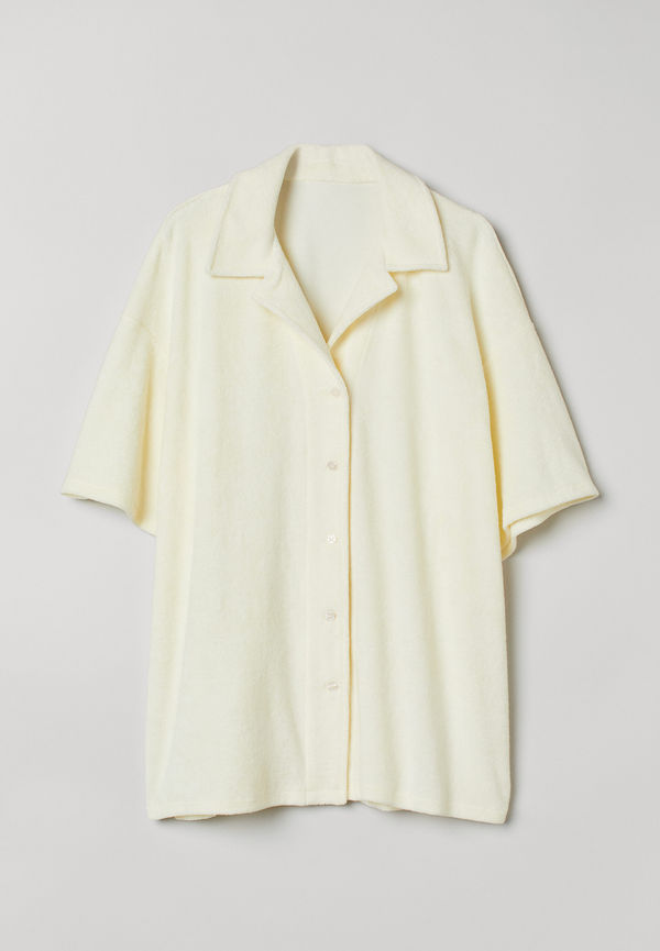 H&M Resortskjorta I Frotté Crèmevit, Casualskjortor i storlek S