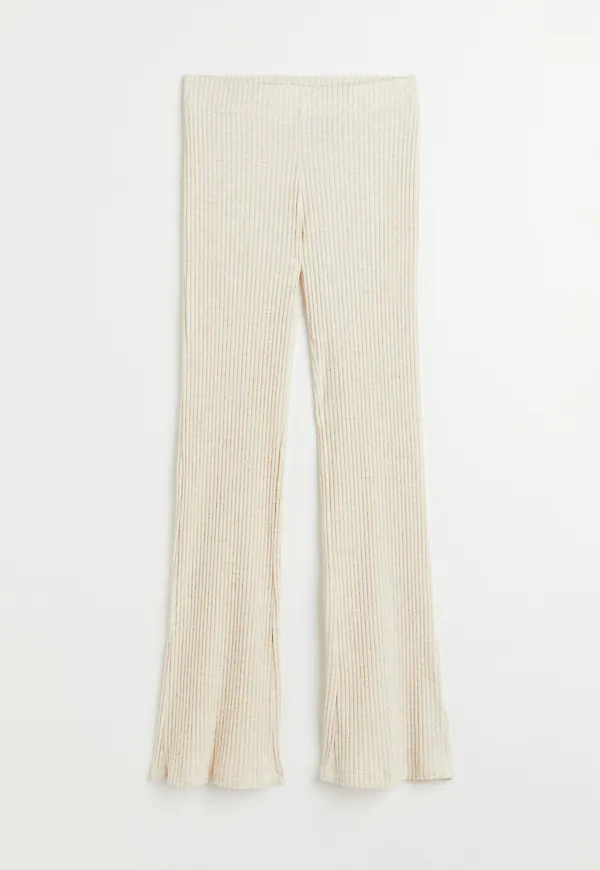 H&M Ribbad Byxa Ljusbeige, Leggings i storlek XL