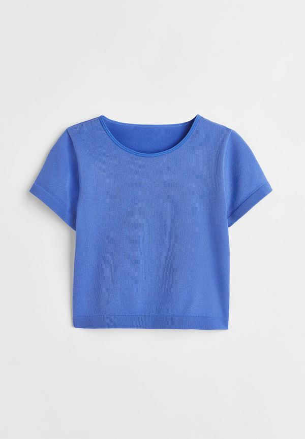 H&M Ribbad T-shirt Thermolite® Blå, T-shirts i storlek S