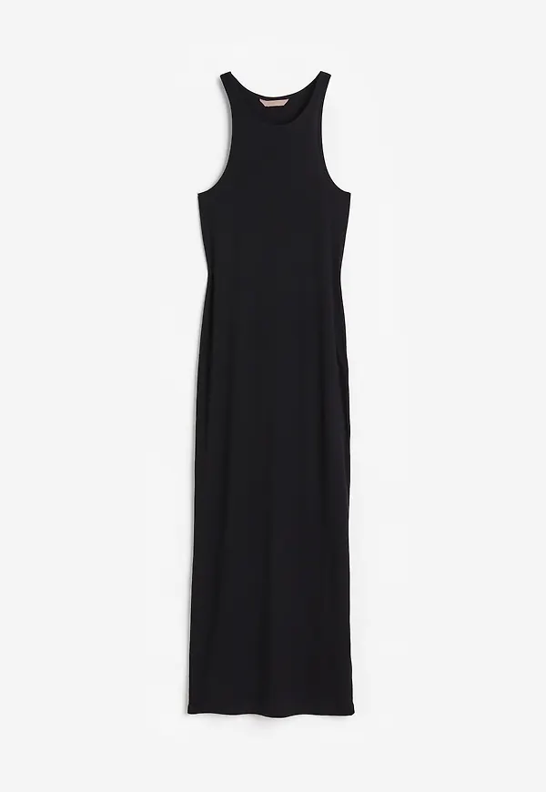H&M Ribbad Ärmlös Klänning Svart, Vardagsklänningar i storlek XS