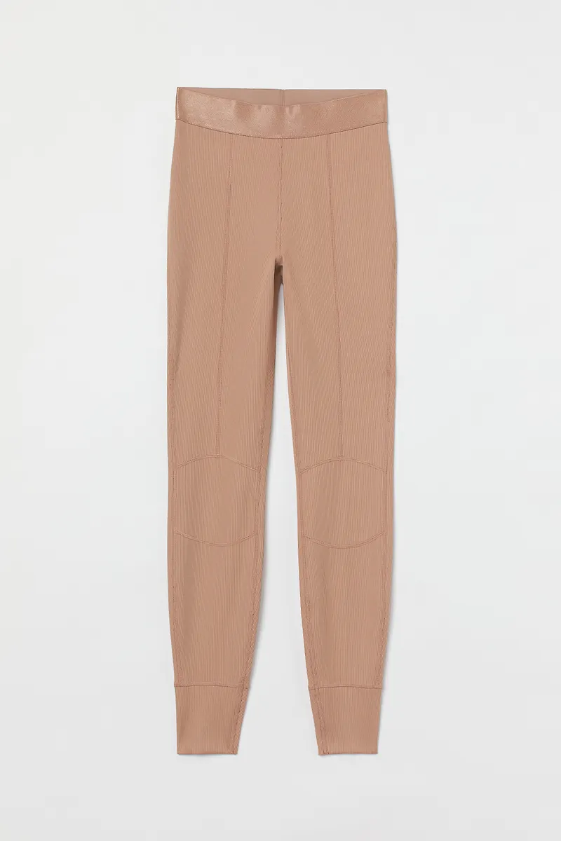 H&M Ribbade Underställstights Beige, Träningstights i storlek L