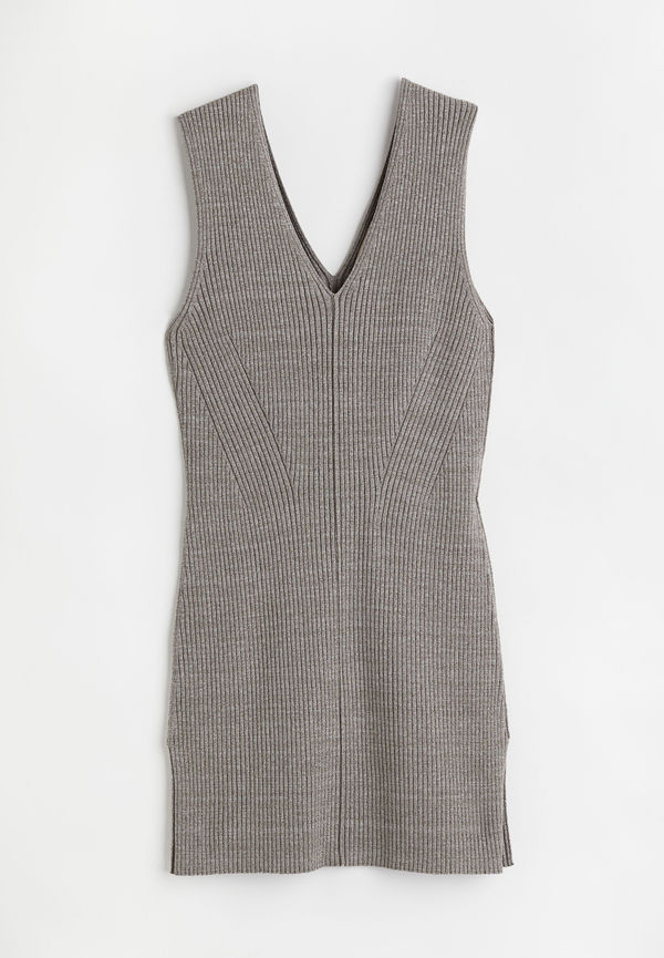 H&M Ribbstickad Glittertopp Gråbeige, Toppar i storlek XS och färg Vit