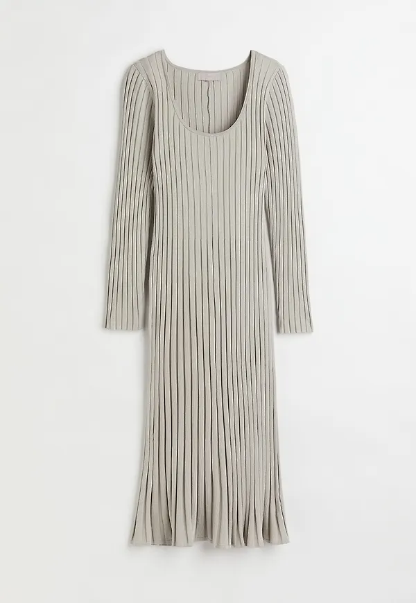 H&M Ribbstickad Klänning Ljusgrön, Vardagsklänningar i storlek XL