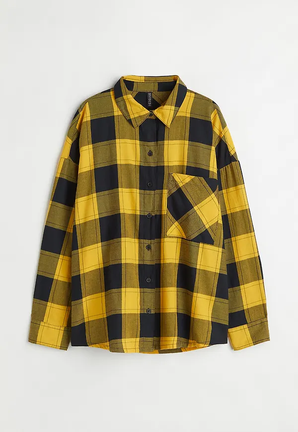 H&M Rutig Skjorta Gul/rutig, Casualskjortor i storlek XS