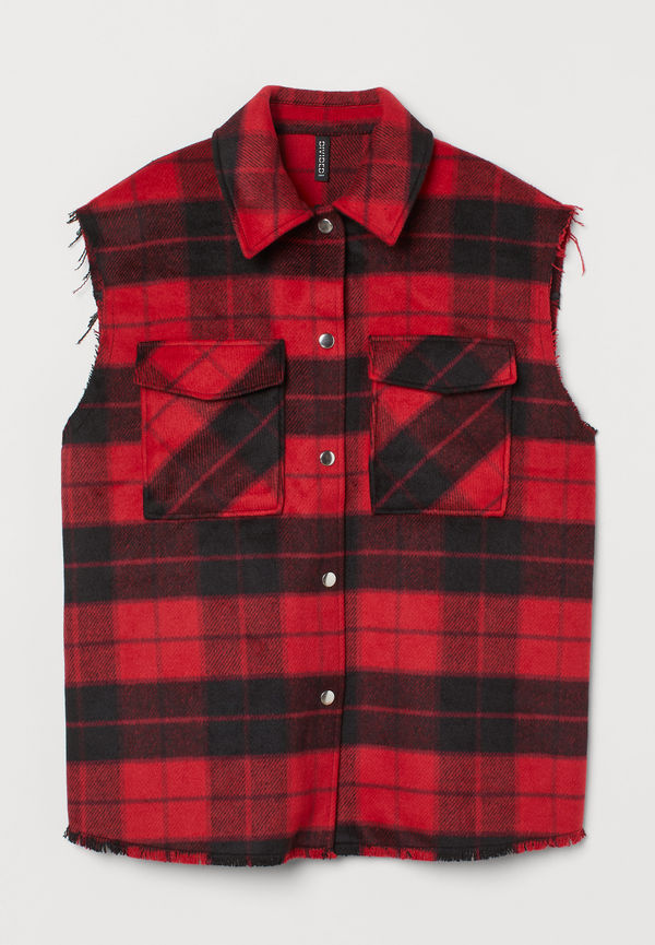 H&M Rutig Väst Röd/svart, Västar i storlek XS