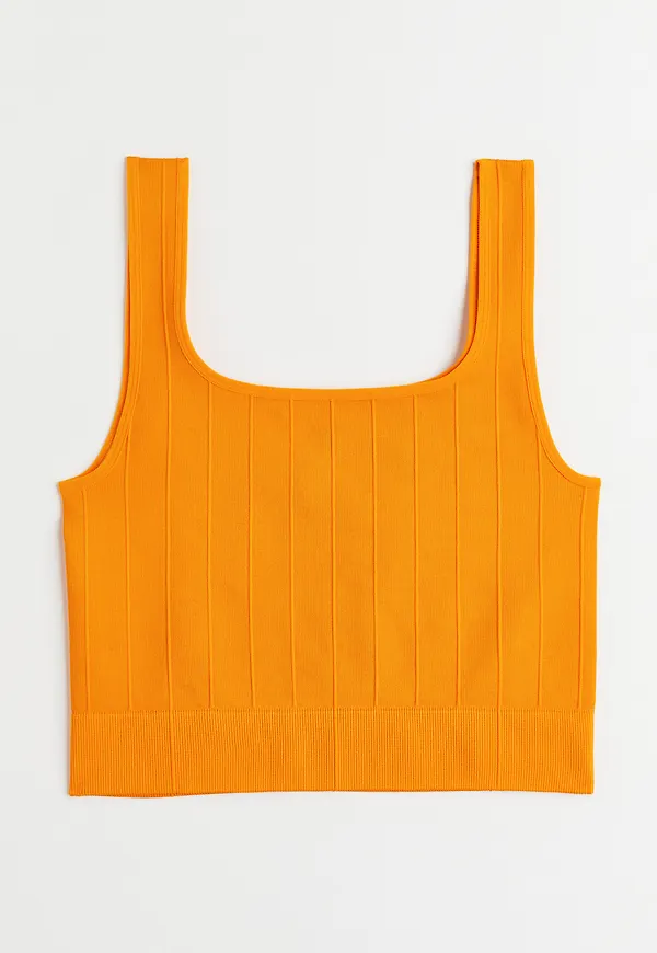 H&M Seamless Croppad Träningstopp Orange, Träningslinne i storlek M