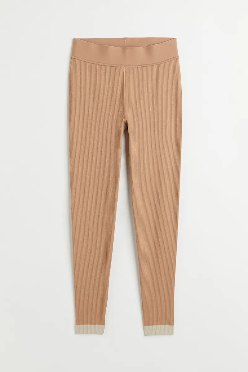 H&M Seamless Leggings Beige/ljusbeige, Träningstights i storlek XS