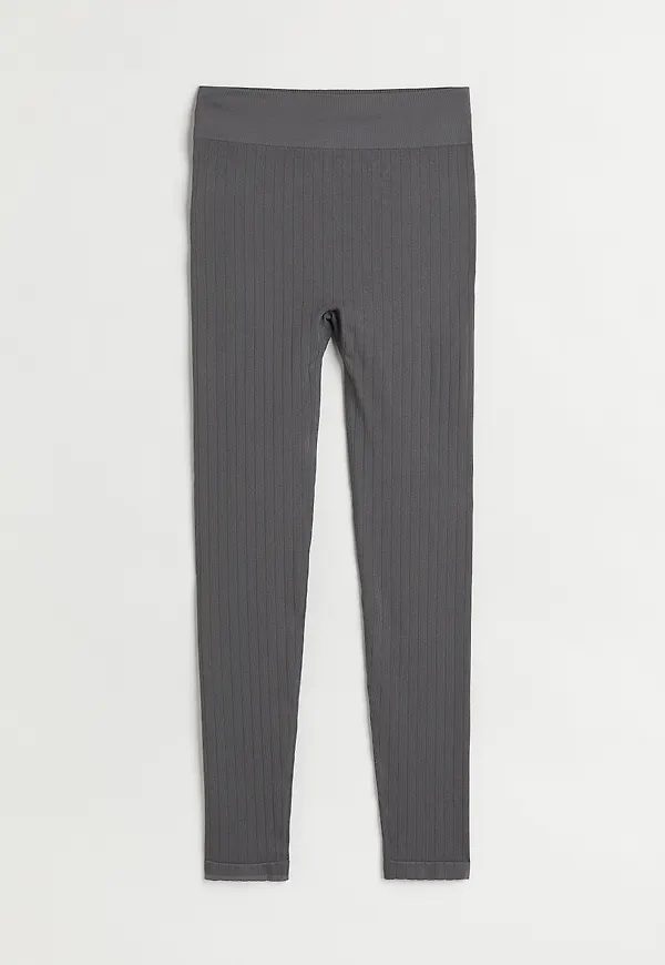H&M Seamless Leggings Mörkgrå i storlek XS