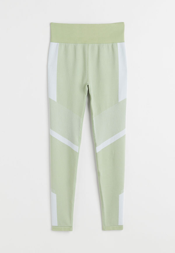 H&M Seamless Träningstights High Waist Ljusgrön i storlek XS